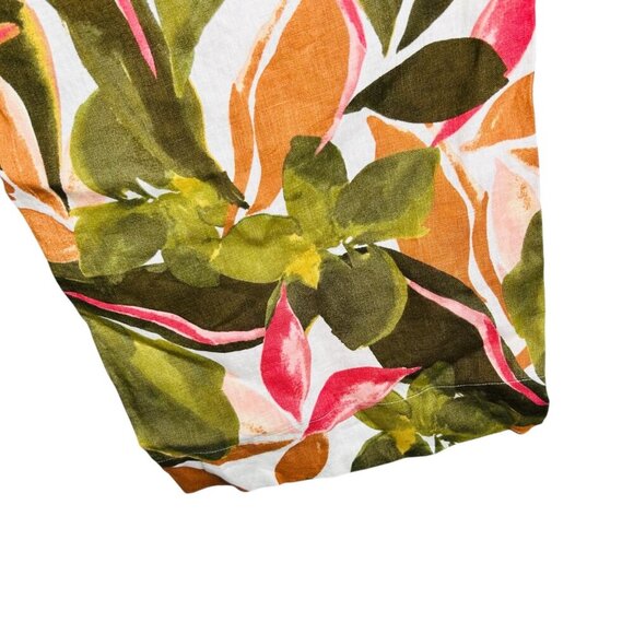 Tahari Size Medium Linen Tropical Pant Crop Travel Lightweight - Picture 3 of 6